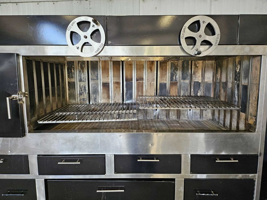 Grelhador a carvão com grelhas ajustáveis Ecogrill