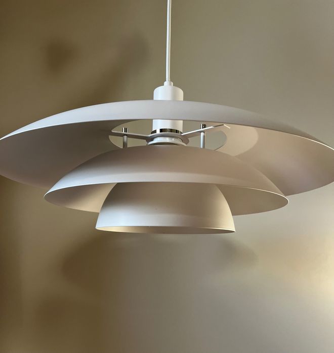 Lampa wisząca retro Aneta Epsilon biała