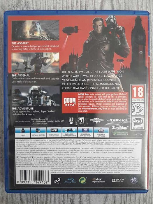 Gra Wolfenstein The New Order Polska Wersja PS4/PS5 Playstation