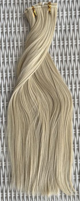 Naturalny blond chłodny odcień włosy doczepiane