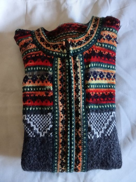 Casaco malha crochê étnico exclusivo quentinho artesanal