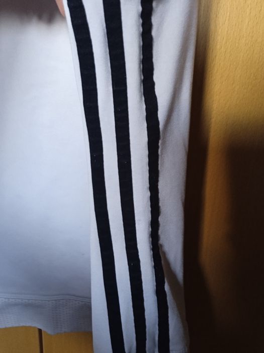 Koszulka bluzka top adidas biały 3-stripes S/M