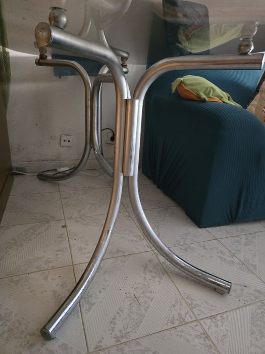 Mesa 6Lugares tampo em vidro
