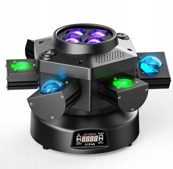Lampa  NOWA Głowica Ruchoma LED 150W 6 Ramion Bee Eye Laser DMX DJ