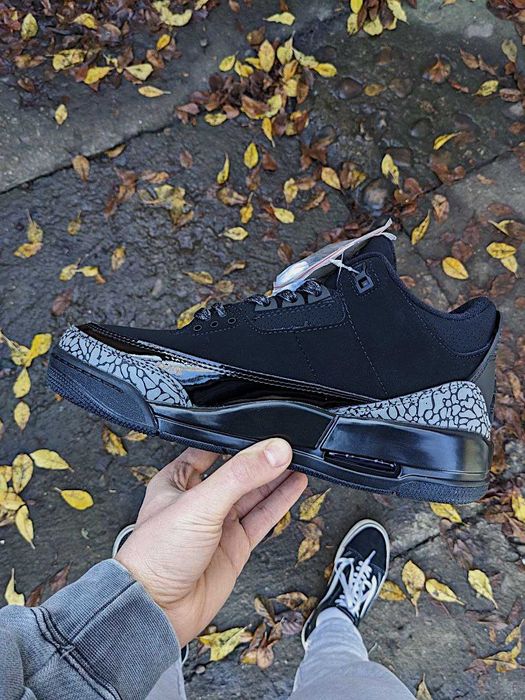 Чоловічі кросівки Nike Jordan 3 "Black Cat Luxe" Розміри 40-45