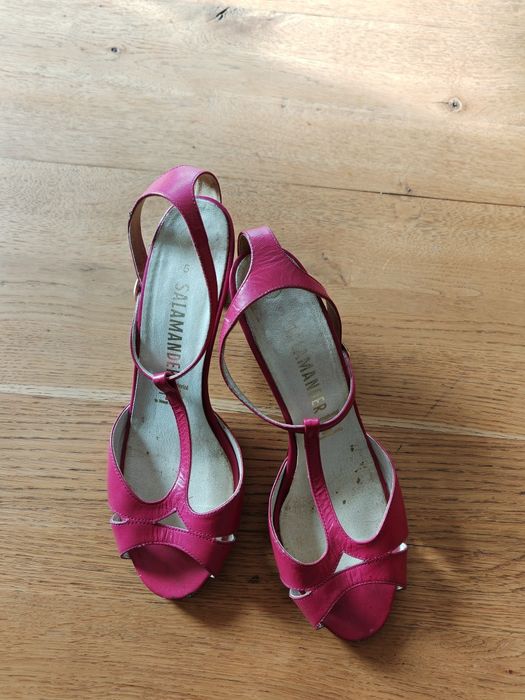 Różowe sandałki na obcasie Salamander 5