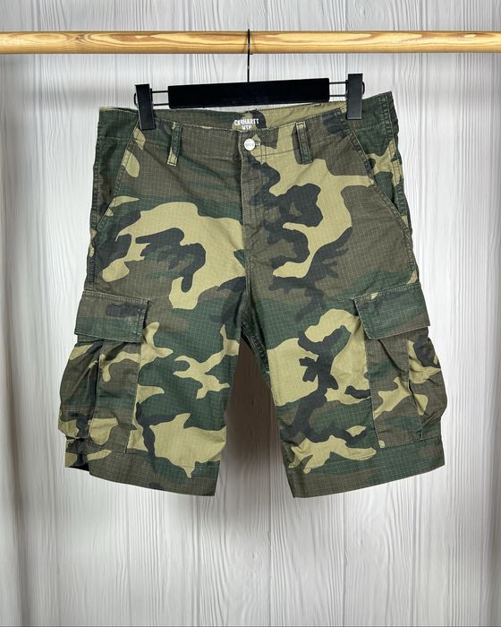 Carhartt WIP Camo Cargo Militari шорти камуфляжні з якісного матеріалу Оригінал Розмір 31