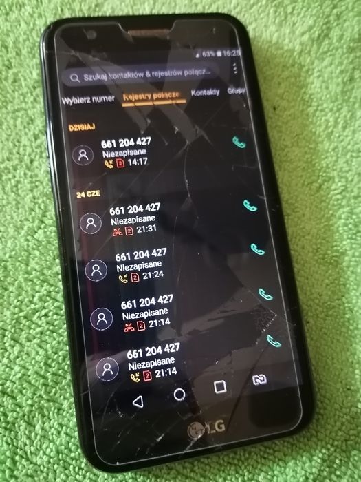 Smartfon LG K10 - (2017) - USZKODZONY - Działający - (czytaj opis)