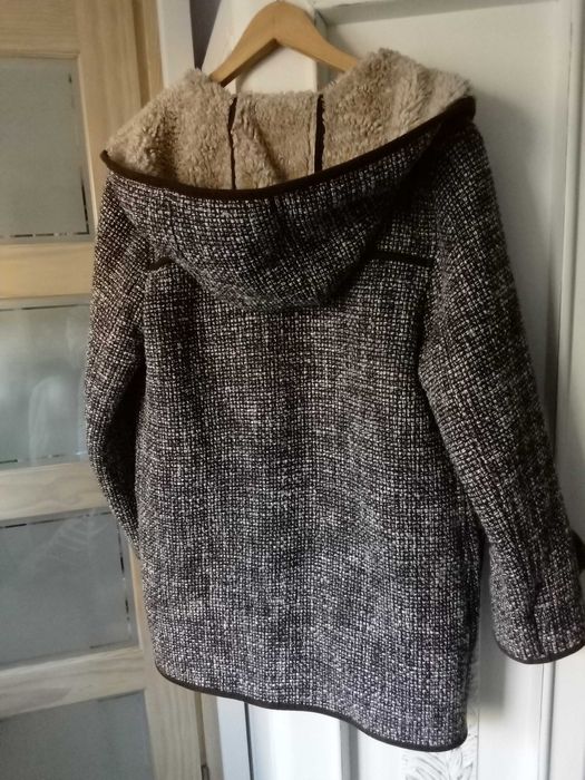 Kożuch płaszcz zimowy damski ocieplany kurtka 38 M lusatia