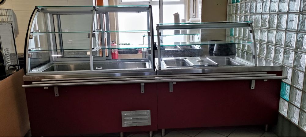 Bancada Self-service Banho-Maria e Vitrine refrigerad