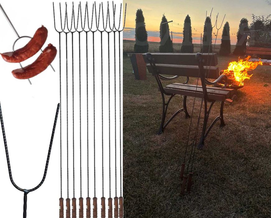 Kije na Ognisko Do kiełbasek 10szt x 120cm Polska Produkcja