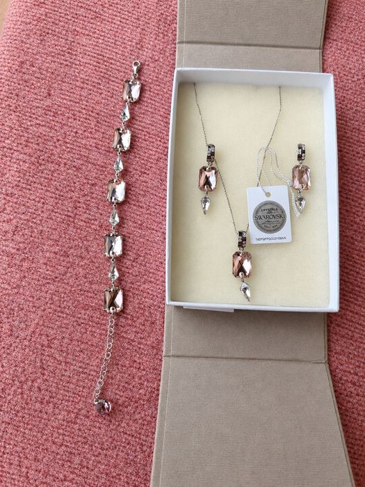 Kolczyki bransoletka naszyjnik Spark Nellie Vintage Rose Swarovski