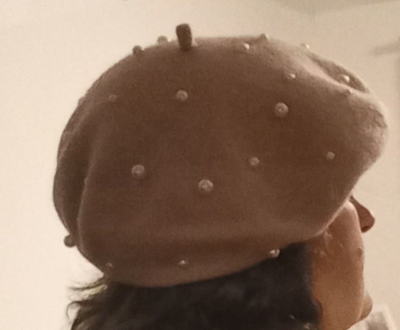 Różowy beret uniwersalny 90% wełna