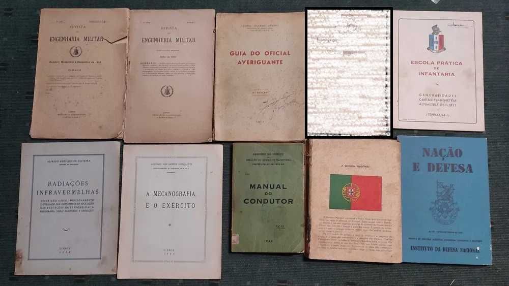 Lote 27 livros e publicações antigas do exército