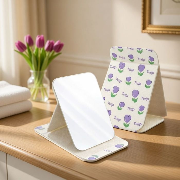 Lusterko kosmetyczne z ekoskóry, otwierane, 15 x 20 cm VERKAM L22