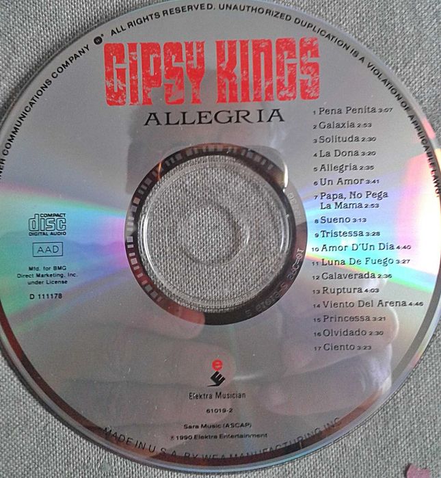 CD Gipsy Kings. Allegria. 17 músicas.