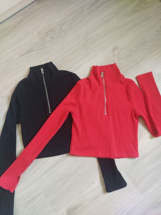 Водолазка, гольф в рубчик H&M. Кроп топ