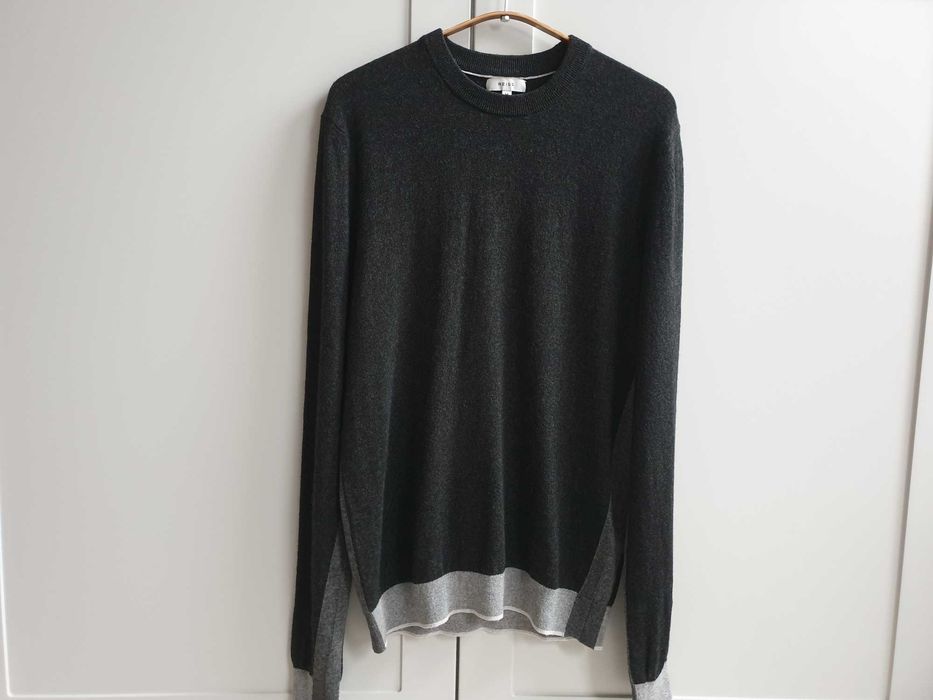 Grafitowy ciemnoszary sweter Reiss wełniany M bielizna termoaktywna