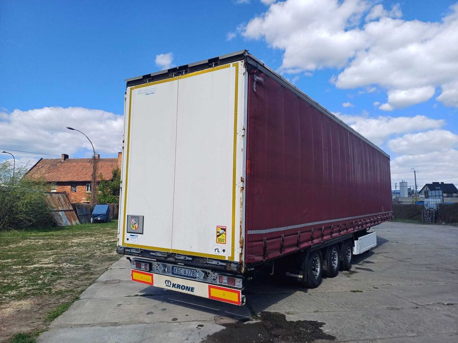 KRONE SD Mega/2018/firanka/podnoszony dach/low deck/podnoszona oś/paleciara