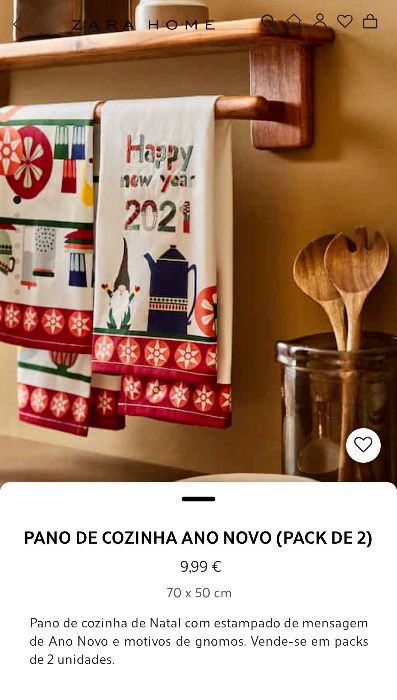 Pano de Cozinha Ano Novo Zara Home NOVO
