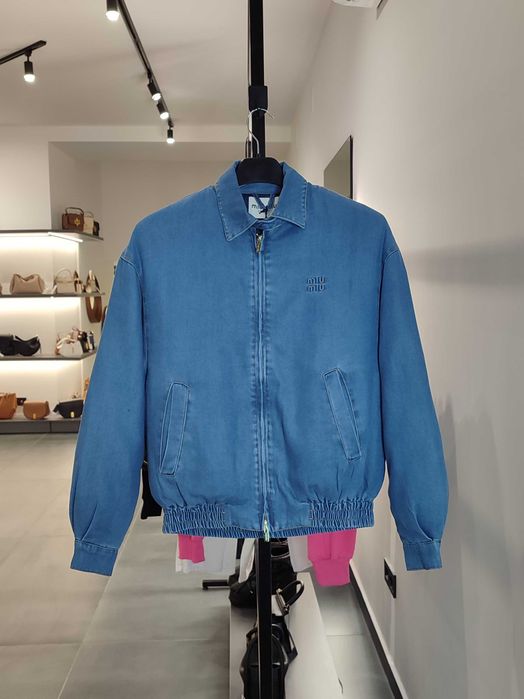 Пуховик джинсовий Miu Miu Denim Down Jacket Navy