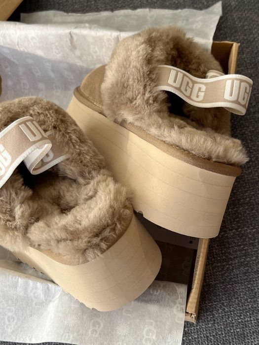 36-41 р угги розпродаж Ugg Funkette Slipper Platform Light Brown beige