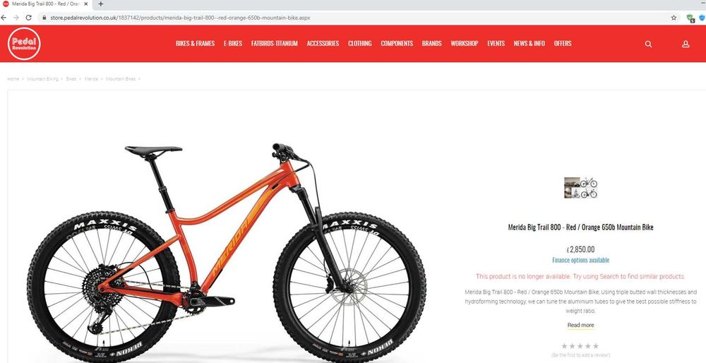 Bicicleta Merida Big Trail 800 MTB hardtail 27.5+ size Large