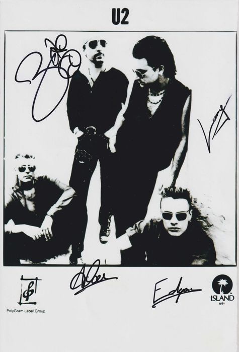 U2 - autografy, fotografia 20x30 cm