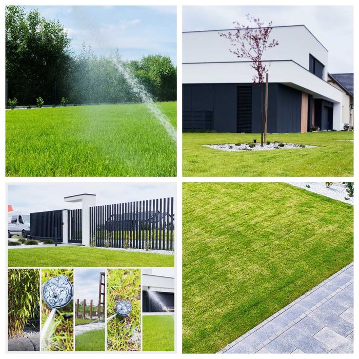 Niwelacja terenu, glebogryzarka separacyjna KOPARKA - trawnik z SIEWU