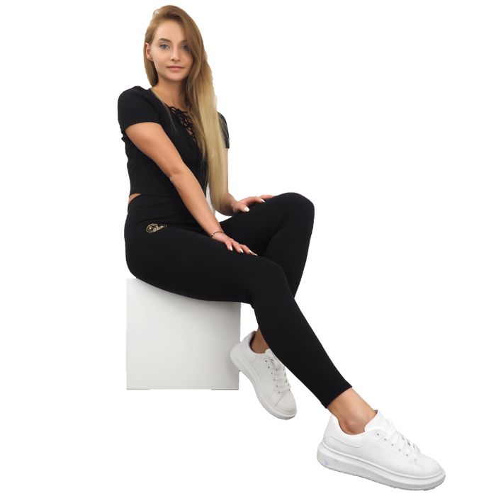 Legginsy damskie 1szt. xy 7234 czarny l/xl