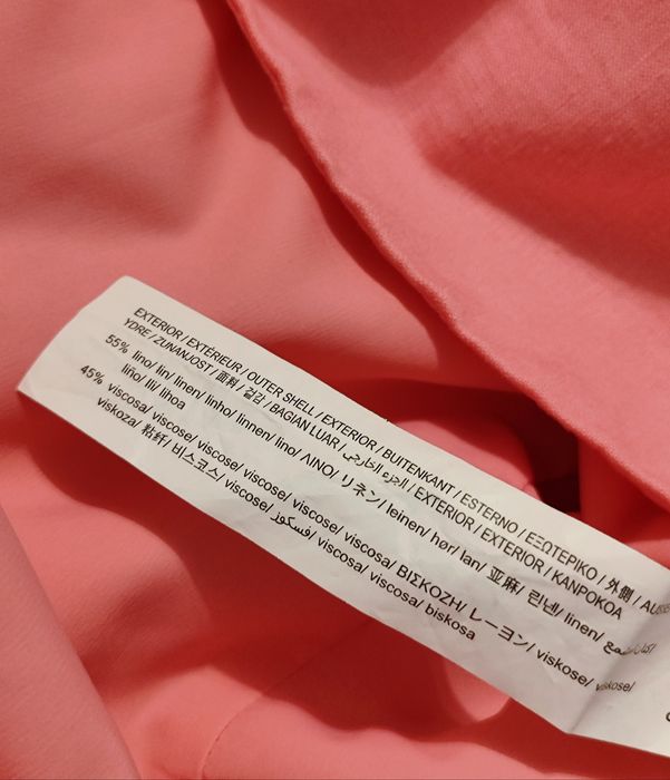 damska różowa lniana marynarka oversize Bershka