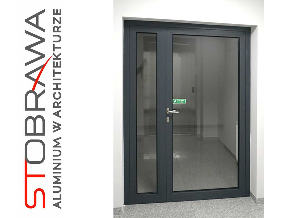 Drzwi aluminiowe przeszklone 130 dwuskrzydłowe - producent