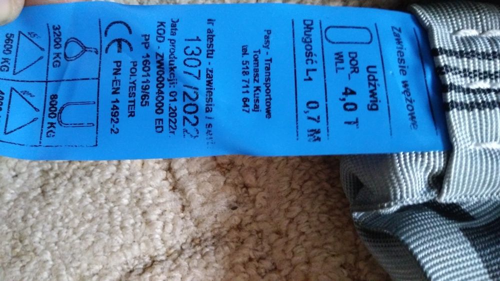 Zawiesia wężowe pasy i inne - komplet