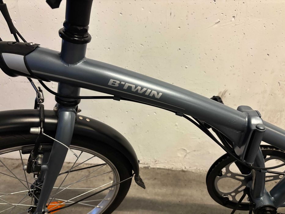 Bicicleta BTWIN dobrável Tilt 120 Cinzenta