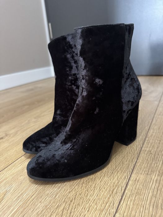 Botki skórzane Ryłko zamszowe