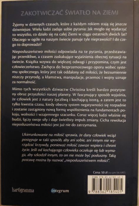 Nieposłuszeństwo Miłości książka Christina Von Dreien