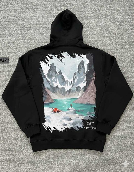 Новая Толстовка ARCTERYX SunSet • Худи Черное Артерикс Базовое