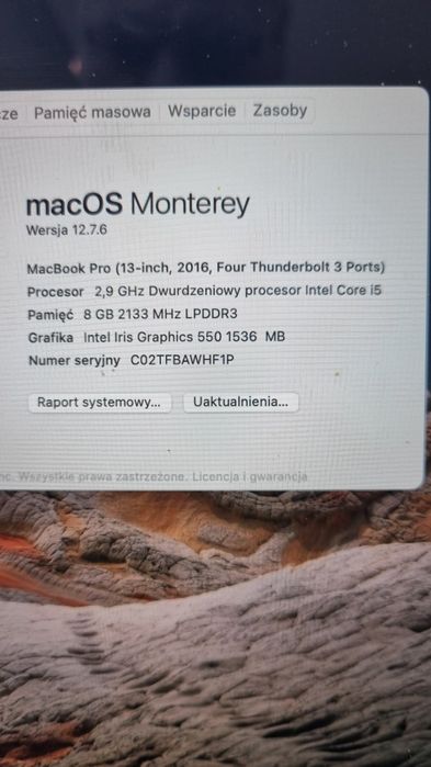 Macbook Pro 13 2016 Touchbar 512GB A1706 stan idealny