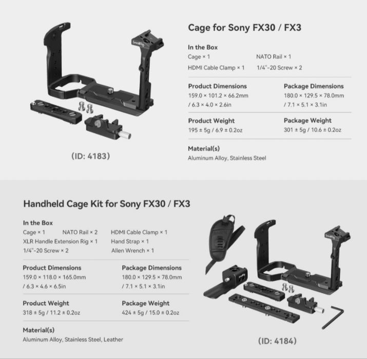 Клітка для камери SmallRig Cage 4183 для Sony FX3 FX30