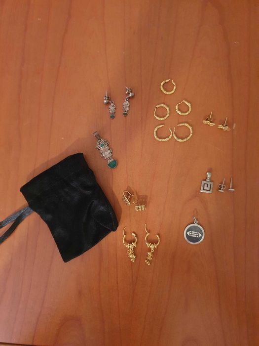 Zestaw biżuterii – kolczyki, zawieszki – srebro, ozdoby orientalne