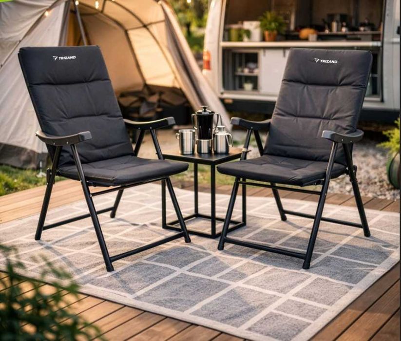 NOWE Krzesło Turystyczne Składane Krzesełko Ogrodowe Wędkarskie Kempingowe Krzesła Plażowe Lekkie Rozkładane 59x70x91cm - 2szt OKAZJA WYPRZEDAŻ