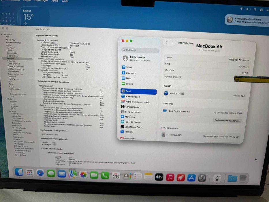 Macbook Air M4 - 15.3P - 16/512GB - LUZ DAS ESTRELAS - GARANTIA