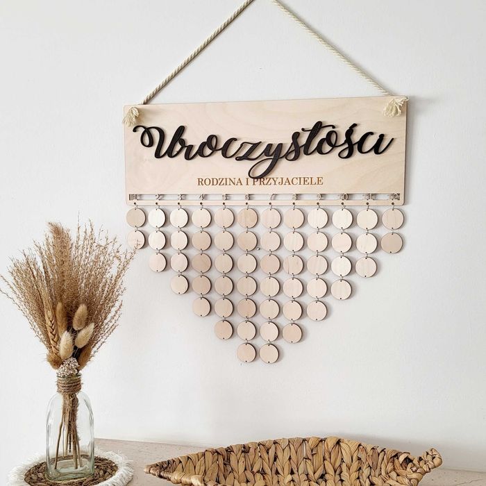 Kalendarz urodziny rodziny, uroczystości, sklejka [24_1]