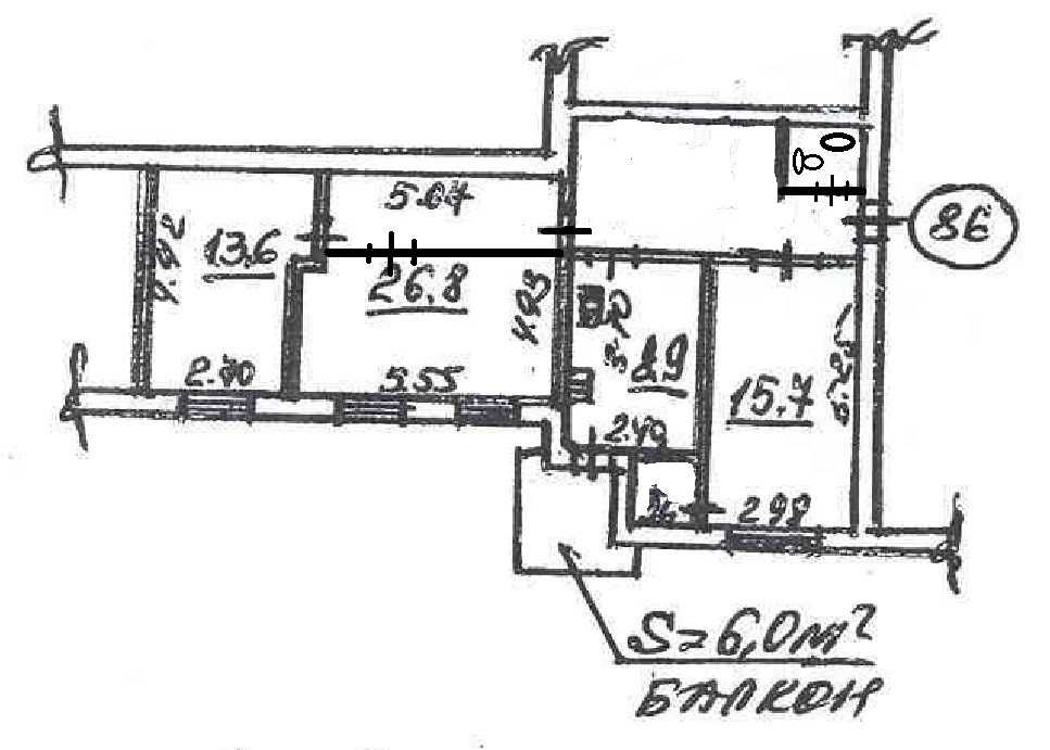 3-кімнатна квартира за адресою вул. Іллєнка Юрія (площа 80,7 м²) - Atlanta.ua - фото 11