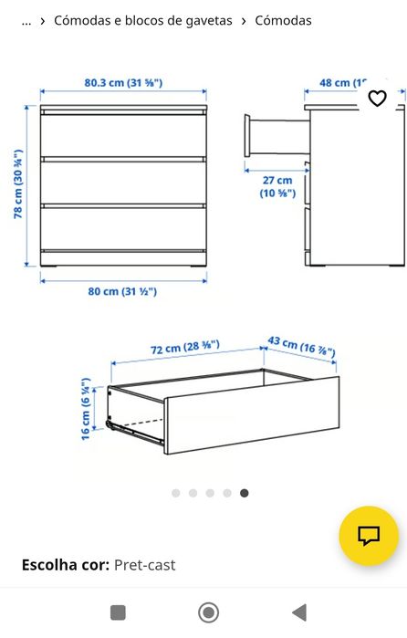 2  Cômodas  preto castanho