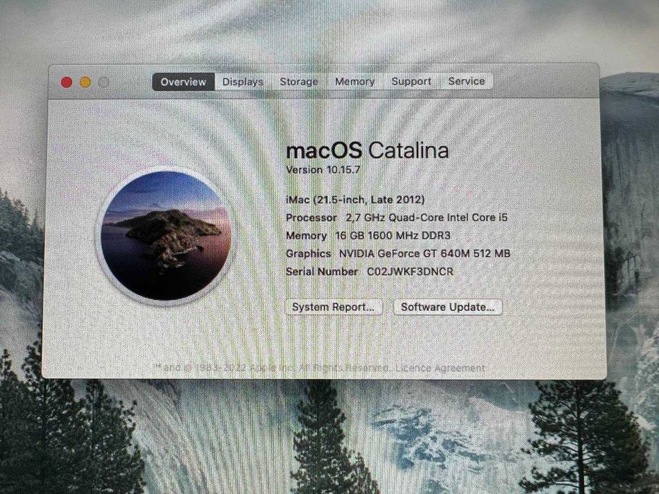 iMac 21.5-inch, Late 2012