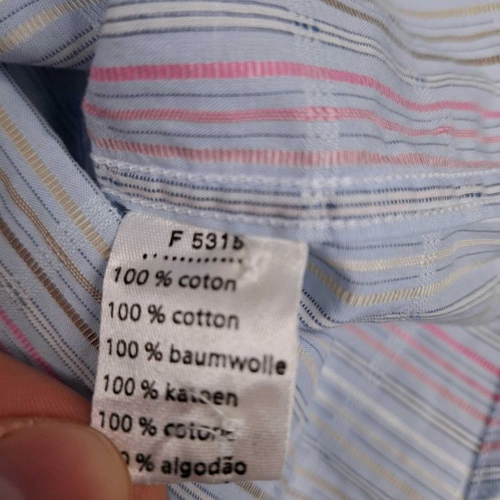 Lacoste oryginalna koszula męska r. 44 ( XL ) bawełna w paski krokodyl