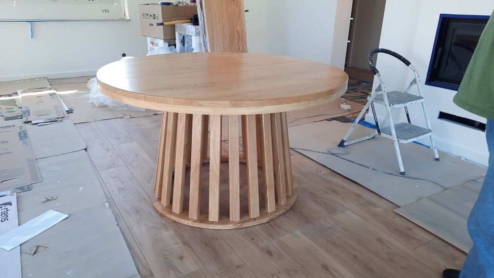 Stół dębowy Jesionowy okrągły rozkładany