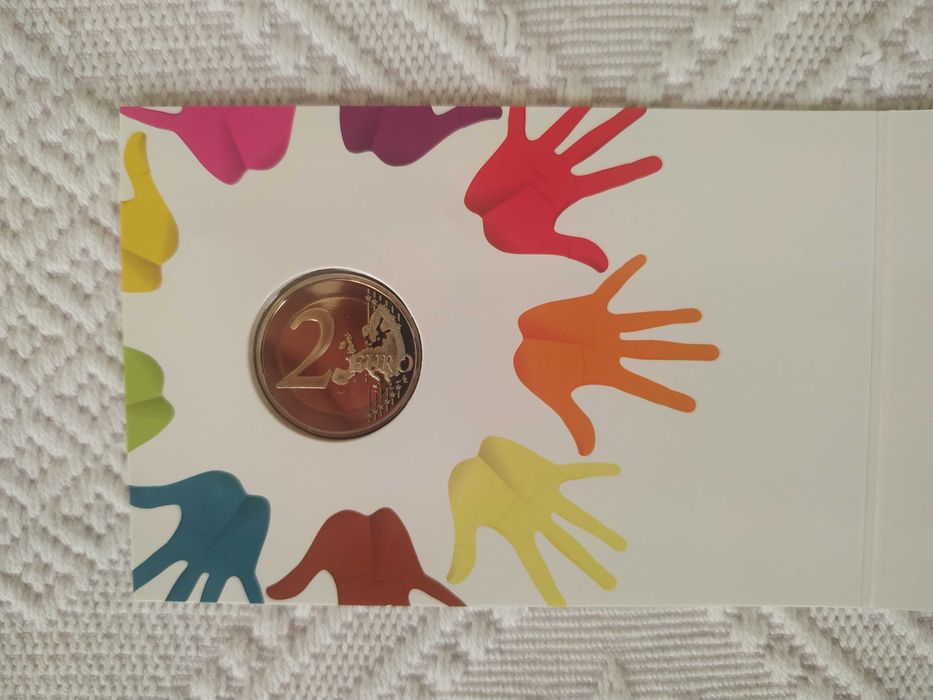 Moeda Proof de 2 euro de 2008 - Portugal 60º Aniversário da Declaração Universal dos Direitos Humanos