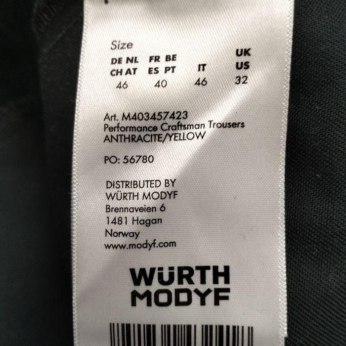 Wurth Modyf Stretch Cordura spodnie robocze roz M
